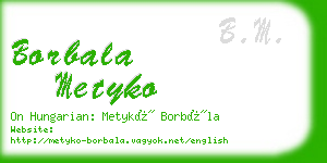 borbala metyko business card